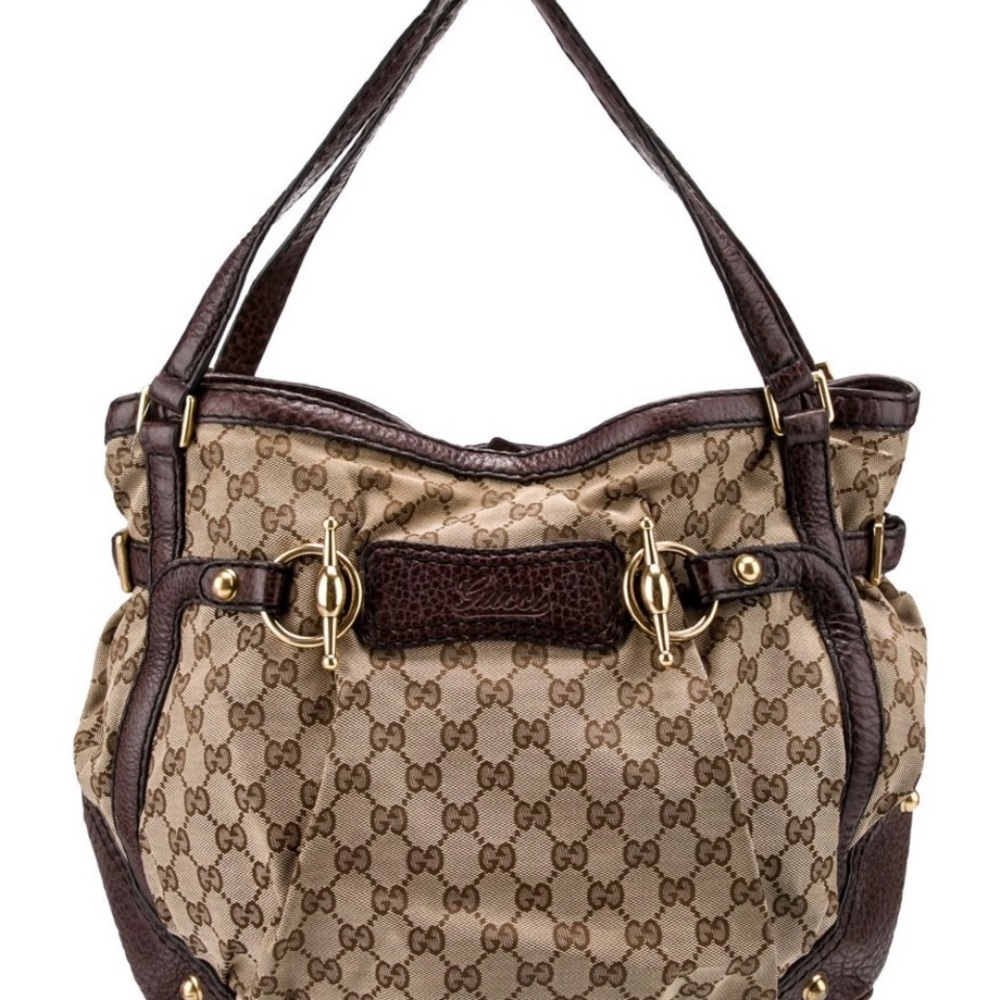 Gucci Brown Shoulder Bag with Monogram Canvas